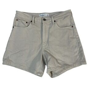 Abercrombie & Fitch Women's The Dad Short High Rise 28 / 6 Beige Denim Jeans